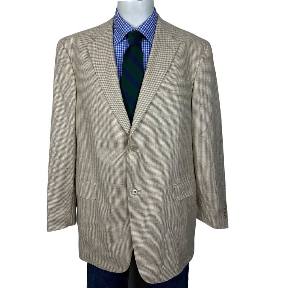 Austin Reed Sport Coat Jacket 2 Button Houndstooth Wool  Men's 44R Nice